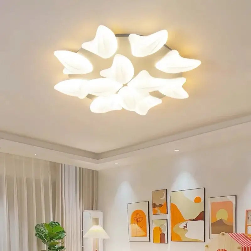 Modern white aisal flower ceiling chandelier for living room dimming