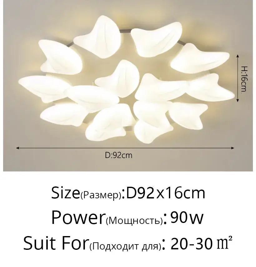 Modern white aisal flower ceiling chandelier for living room dimming