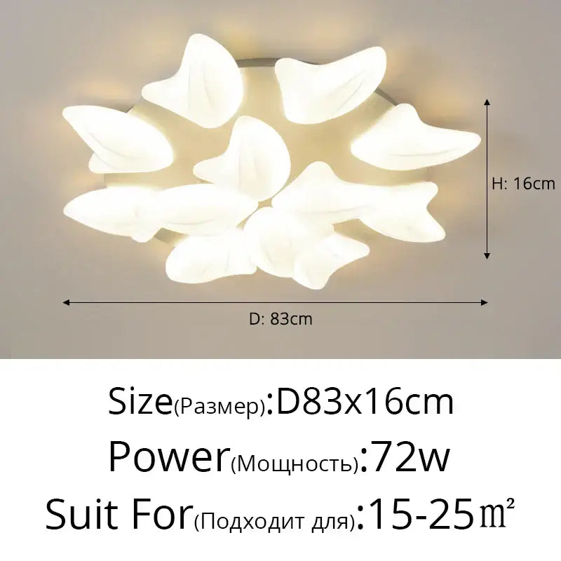 Modern white aisal flower ceiling chandelier for living room dimming