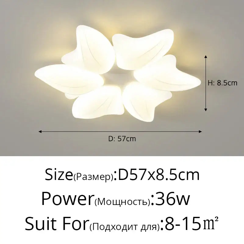Modern white aisal flower ceiling chandelier for living room dimming