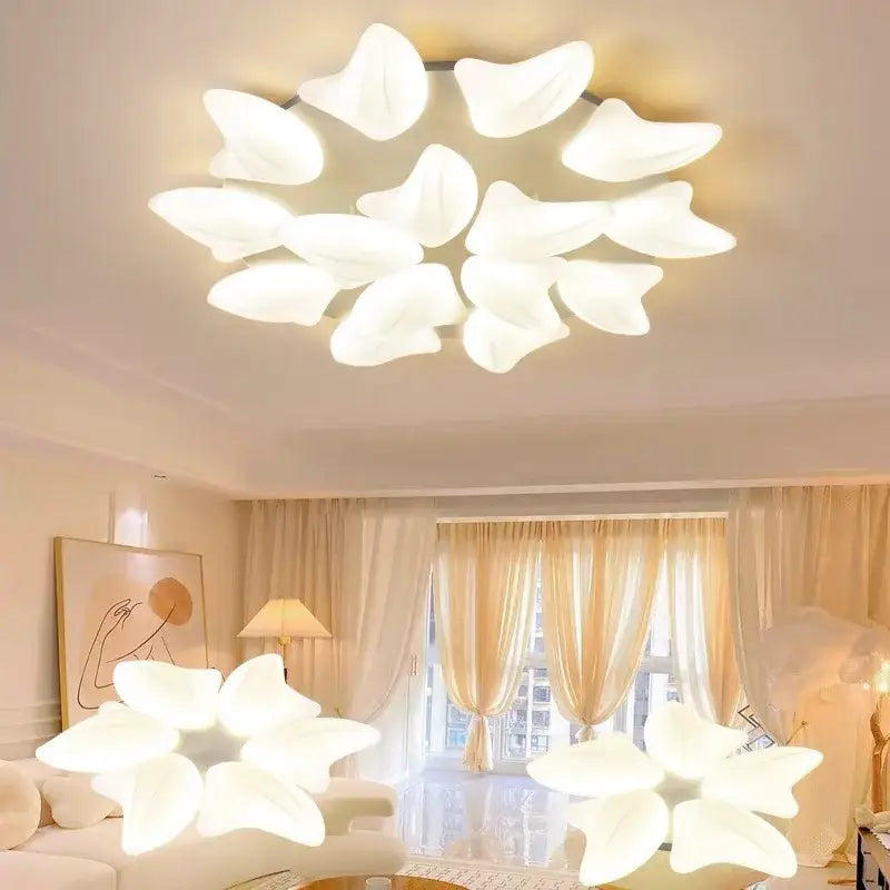 Modern white aisal flower ceiling chandelier for living room dimming