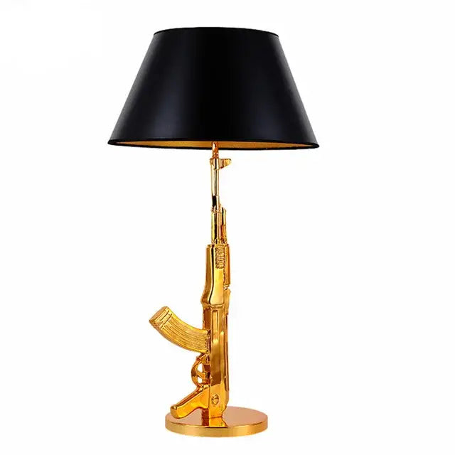 Luxury gold ak47 guns floor lamp bedroom art deco light