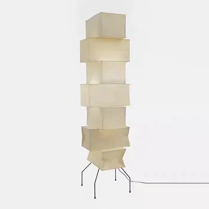 Noguchi floor lamp sculptural cream paper light for living room