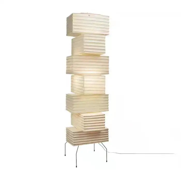 Noguchi floor lamp sculptural cream paper light for living room