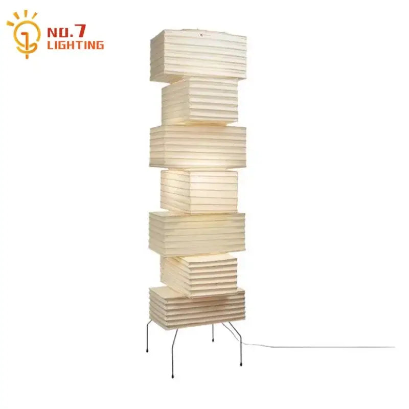 Noguchi floor lamp sculptural cream paper light for living room