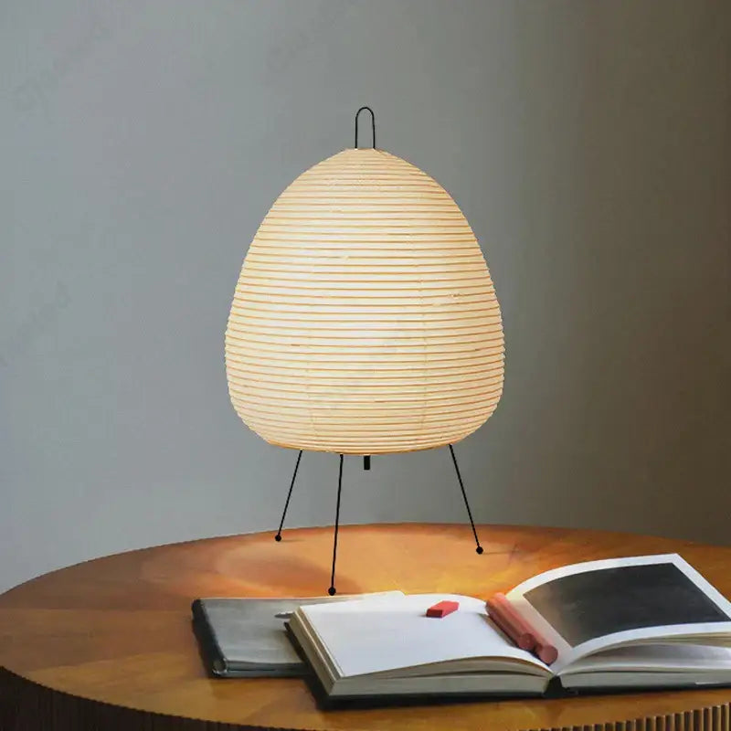 Japanese minimalist rice paper noguchi table lamp for bedroom decor