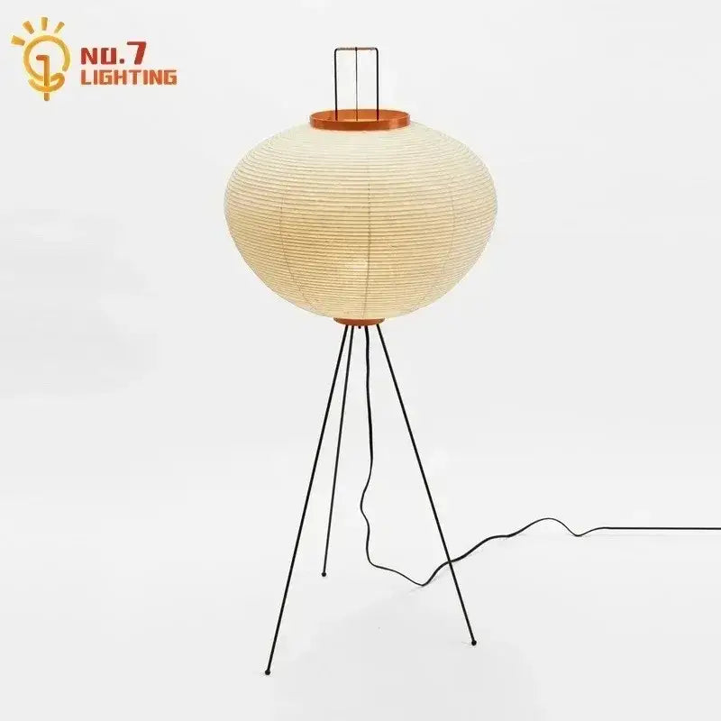 Geometric beige & black paper noguchi table lamp bedroom light
