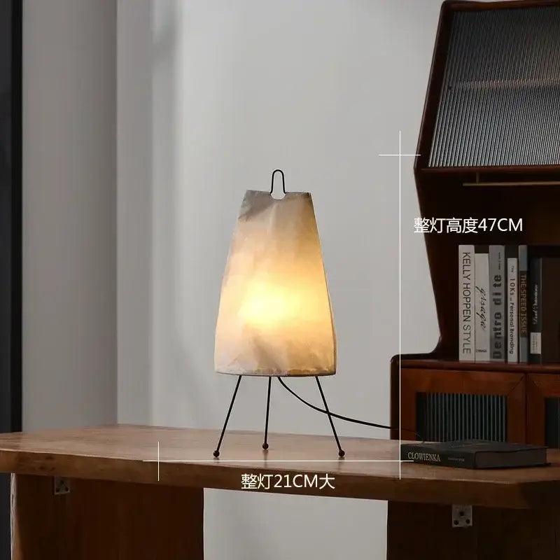 Vintage beige akari rice paper floor lamp for living room