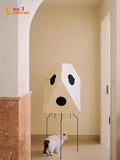 Wabi sabi white and black akari rice paper floor light bedroom lamp