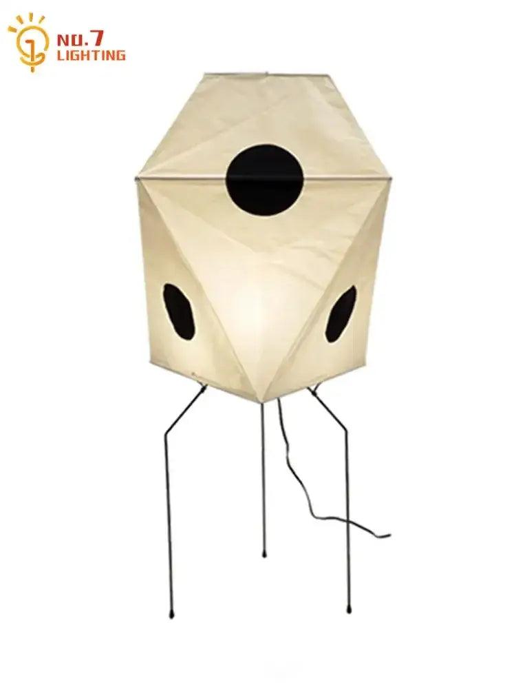 Wabi sabi white and black akari rice paper floor light bedroom lamp