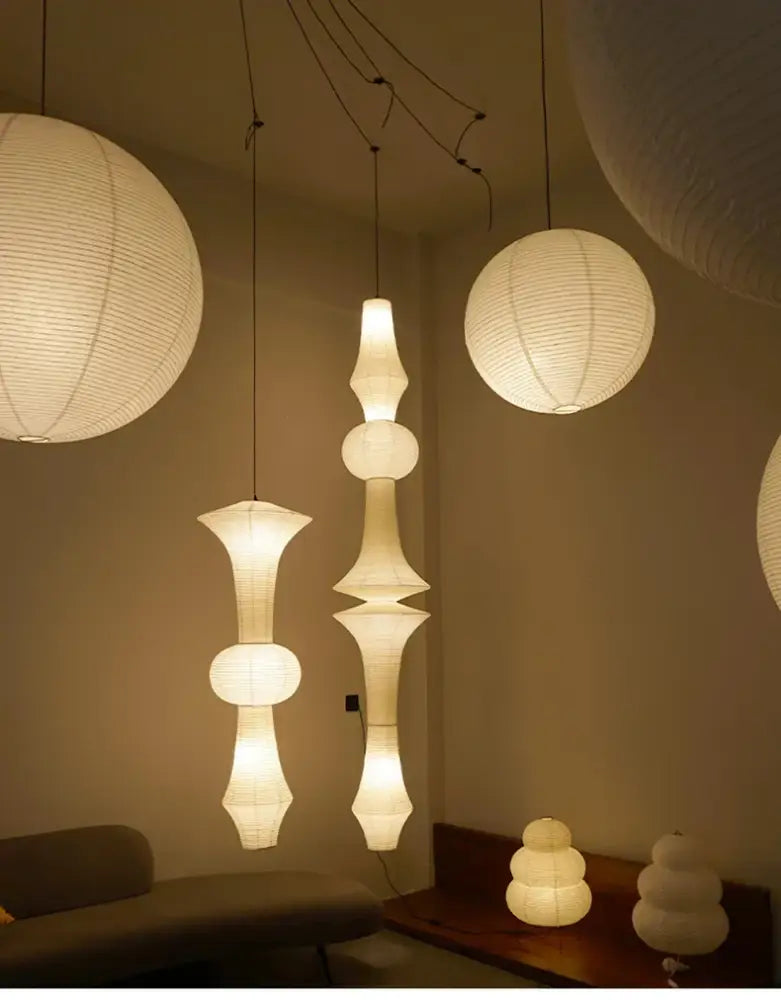 Wabi sabi akari rice paper pendant lamp living room lighting