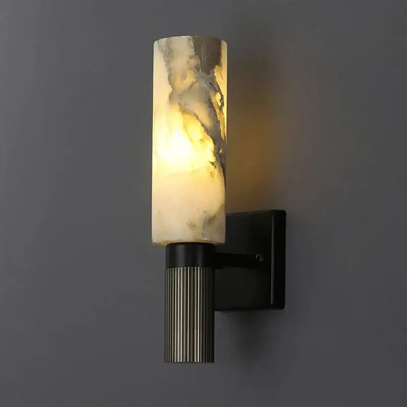 Elegant onyx and copper wall lamp for bedroom luxury marble sconce