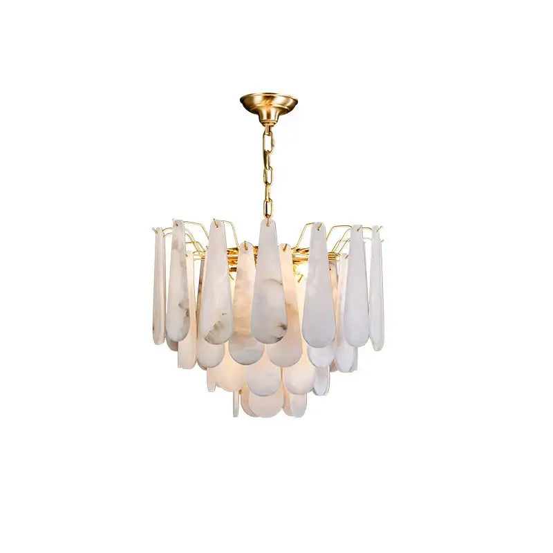 Elegant white alabaster lustre led chandelier dining room