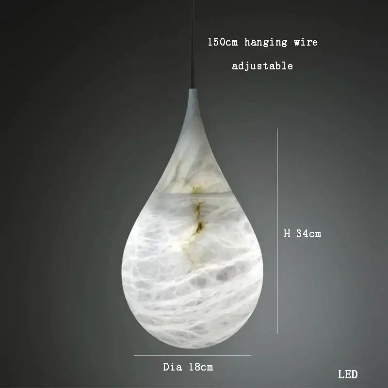 Modern gold and white marble pendant lights for dining room