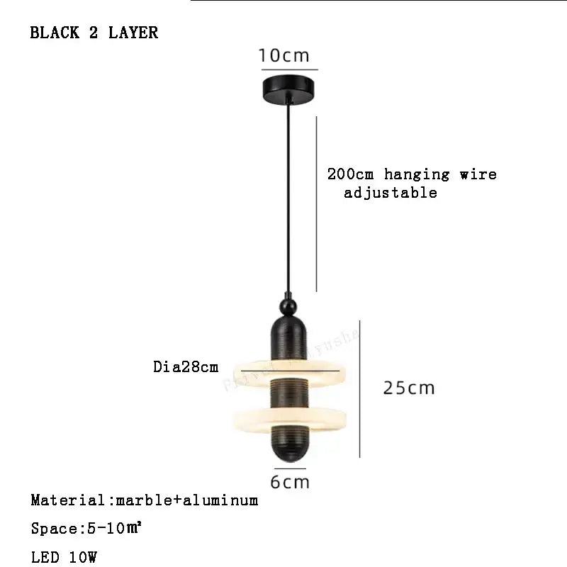 Modern gold and white marble pendant lights for dining room