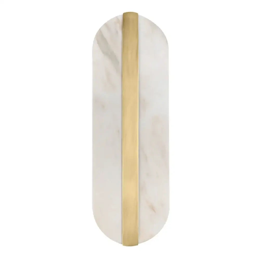 Modern oval marble wall lamp gold & copper bedroom sconce