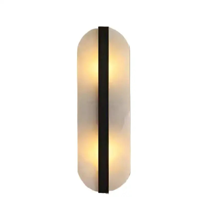 Modern oval marble wall lamp gold & copper bedroom sconce
