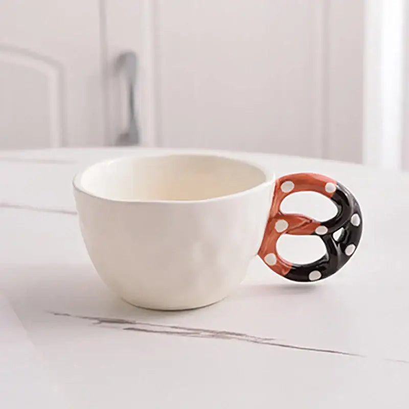 Polka dot biscuit mug ceramic cup and saucer set kitchen decor