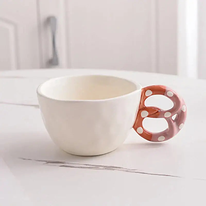 Polka dot biscuit mug ceramic cup and saucer set kitchen decor
