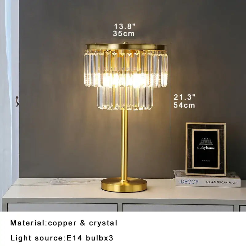 Luxury gold brass crystal floor lamp living room lighting set