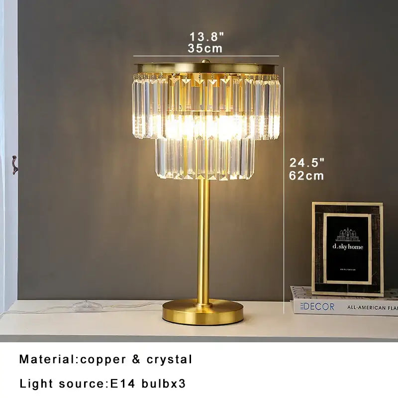 Luxury gold brass crystal floor lamp living room lighting set