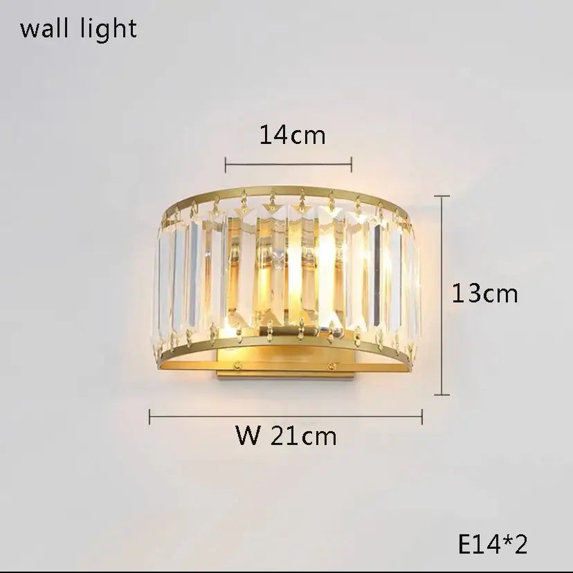 Luxury gold brass crystal floor lamp living room lighting set