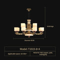Luxury copper marble jade chandelier for living room lighting