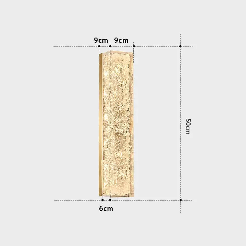 Modern textured glass copper wall lamp bedroom luxury sconce