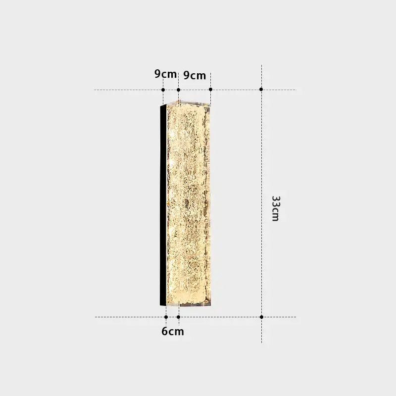 Modern textured glass copper wall lamp bedroom luxury sconce