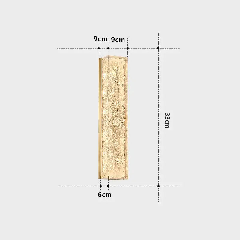 Modern textured glass copper wall lamp bedroom luxury sconce