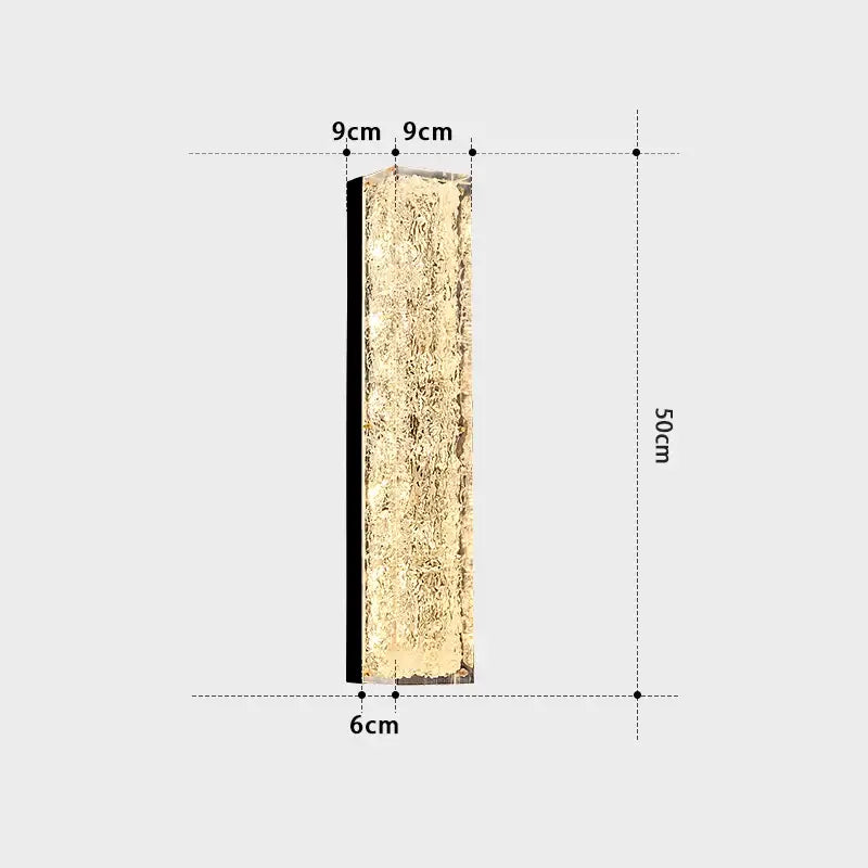 Modern textured glass copper wall lamp bedroom luxury sconce