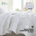 Waffle textured dark gray season bed comforter bedroom set
