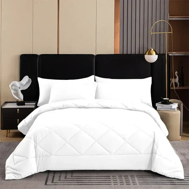 White diamond stitched brushed duvet quilt – bedroom comforter