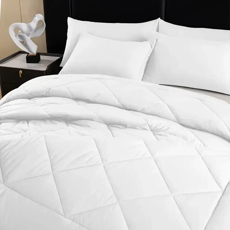 White diamond stitched brushed duvet quilt – bedroom comforter