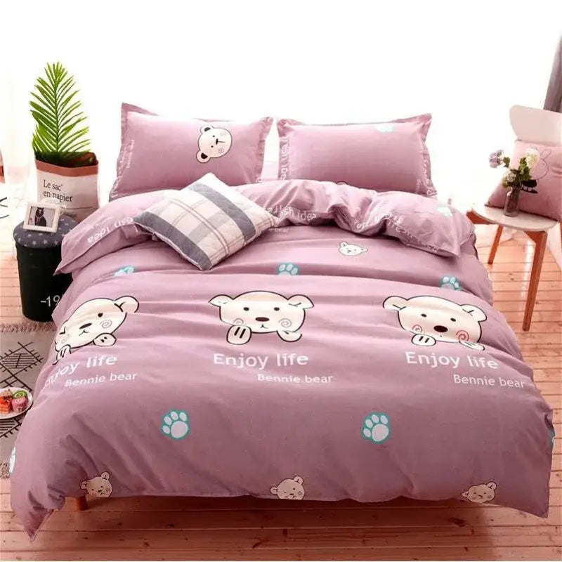 Floral blue & white lightweight duvet cover bedroom bedding set