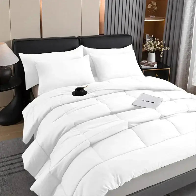 Modern royal blue quilted duvet set bedroom plush comforter