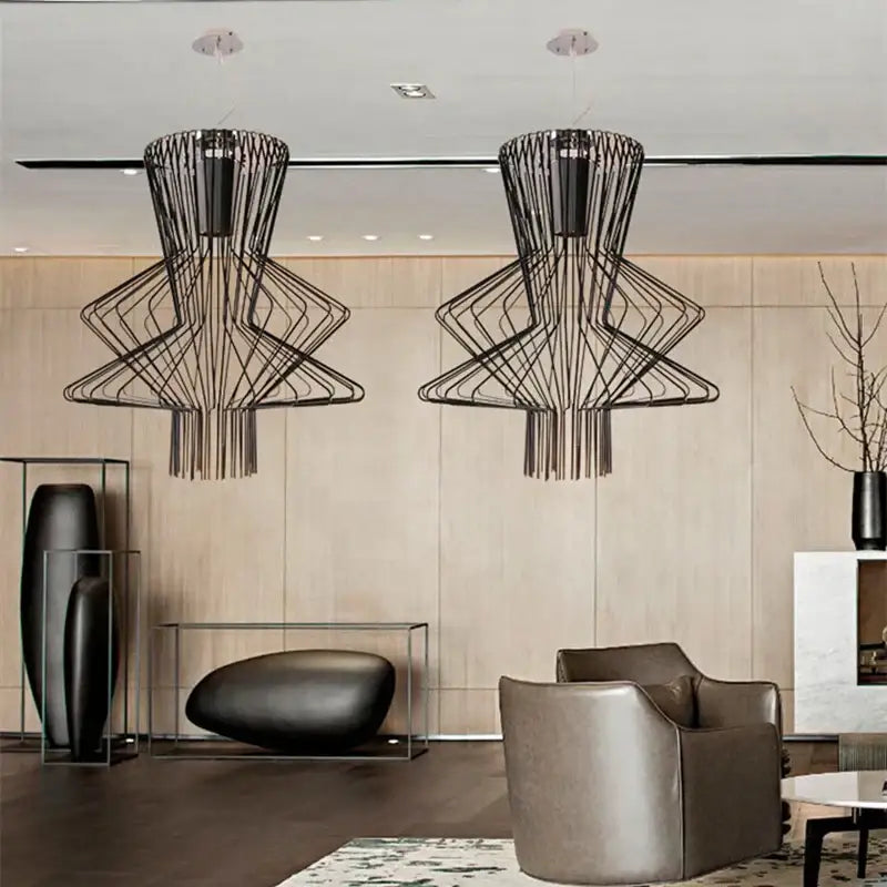 Modern gold bamboo allegro ritmico chandelier living room pendant light