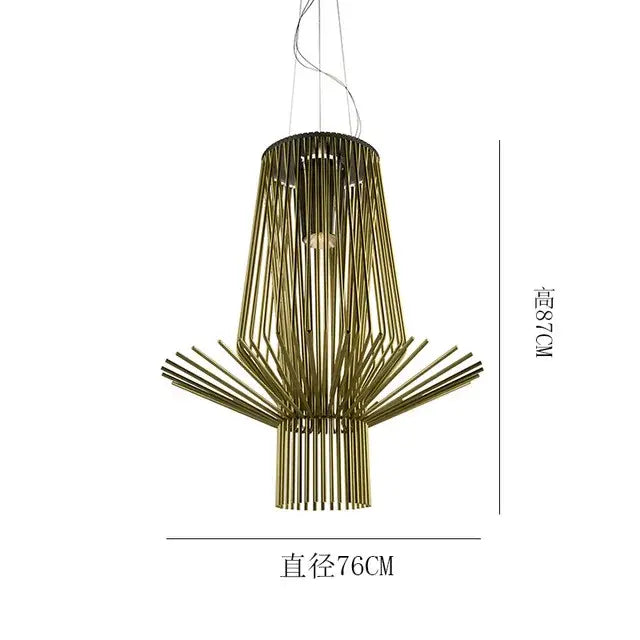 Modern gold bamboo allegro ritmico chandelier living room pendant light
