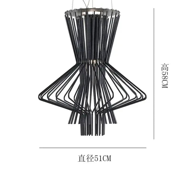 Modern gold bamboo allegro ritmico chandelier living room pendant light