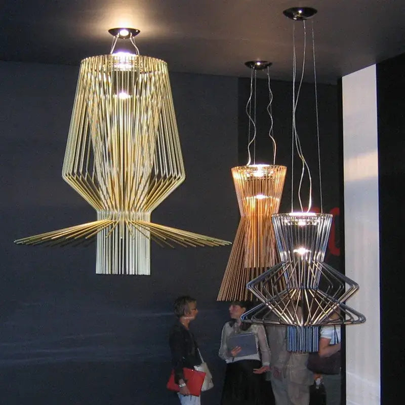 Modern gold bamboo allegro ritmico chandelier living room pendant light