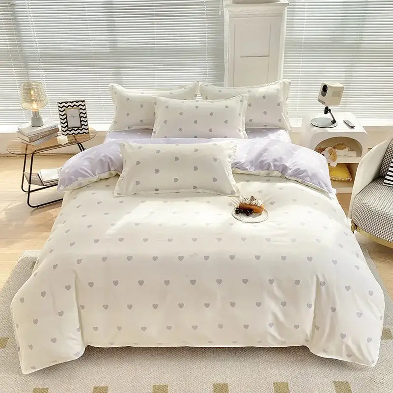Abstract green & yellow aloe cotton printed bedding set bedroom