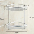 White aluminium double shelf corner basket angel rack kitchen caddy