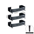 Two tier aluminum black corner basket – bathroom storage rack