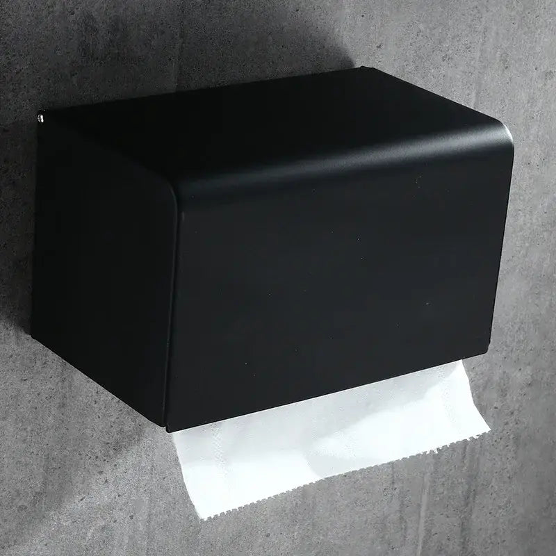 Modern brushed gold toilet paper holder with box bathroom storage