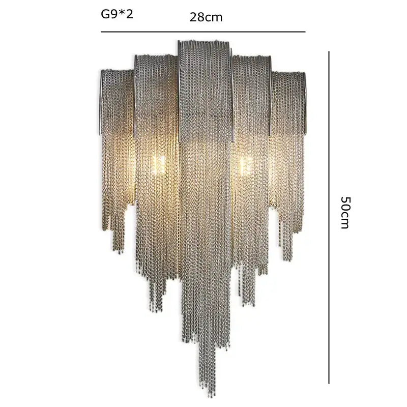 Modern aluminum chain pendant lights dining room glass chandelier