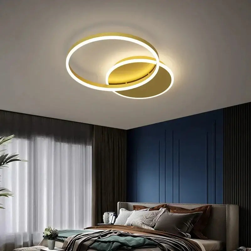 Modern minimalist aluminum circle led chandelier for living room