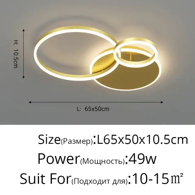 Modern minimalist aluminum circle led chandelier for living room