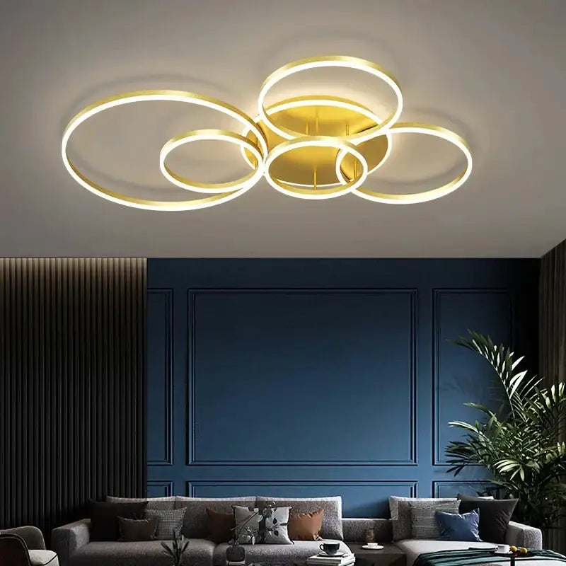 Modern minimalist aluminum circle led chandelier for living room