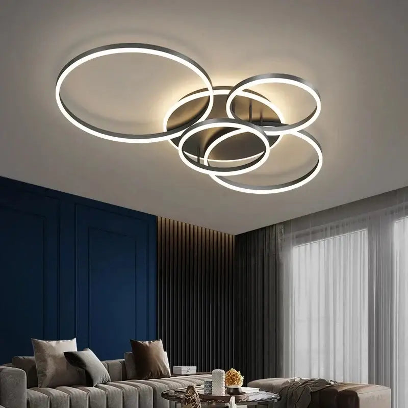 Modern minimalist aluminum circle led chandelier for living room