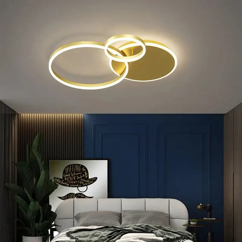 Modern minimalist aluminum circle led chandelier for living room